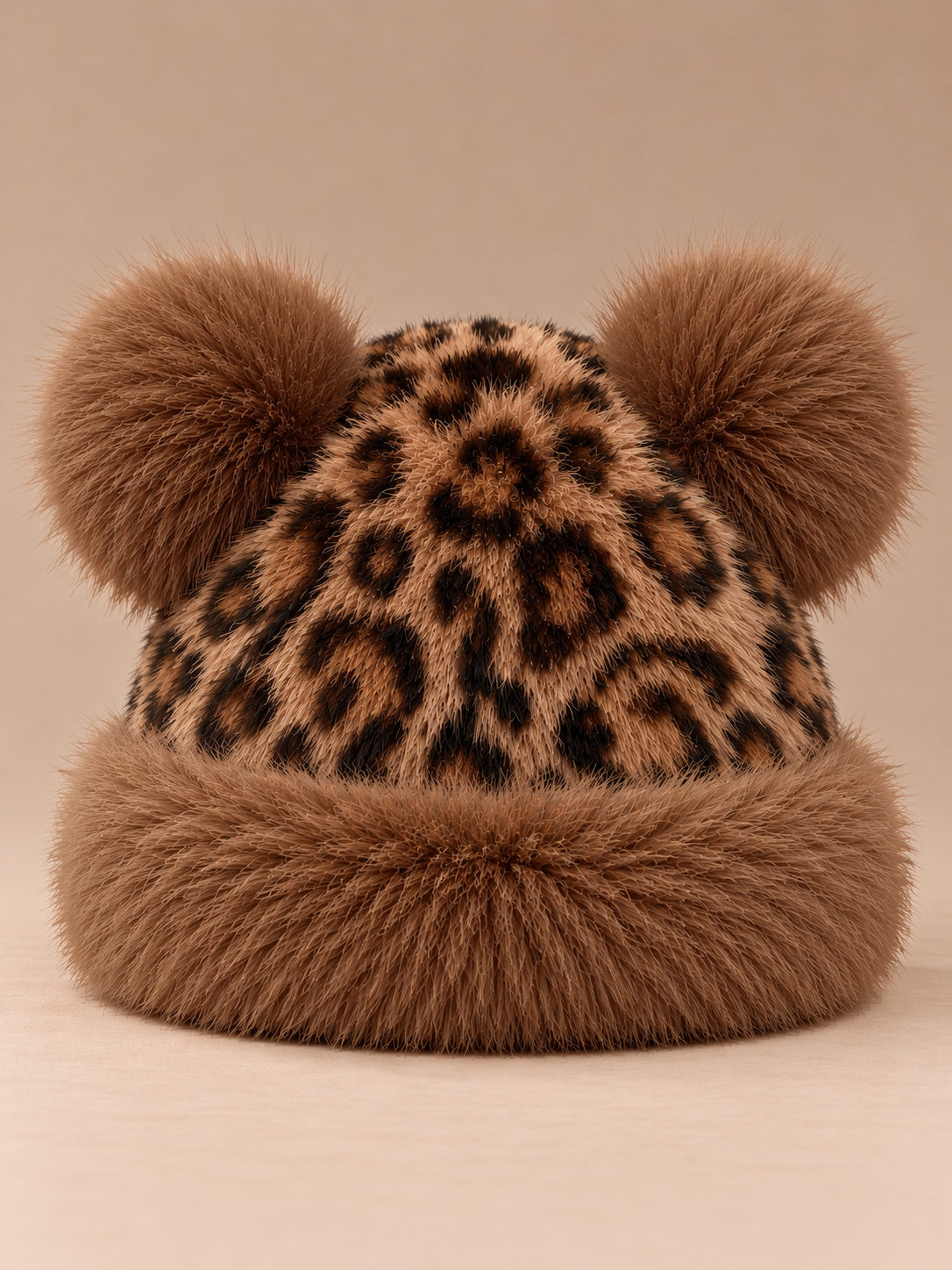 Kulaklı Leopar Kürklü Bere-zoom-6